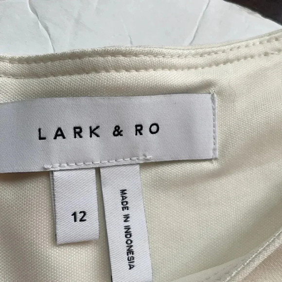 Lark & Ro short sleeved midi dress, cream. NWT! Size 12 - Picture 3 of 12
